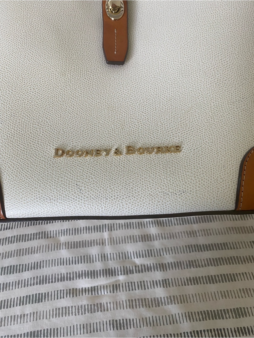 Dooney & Bourke Cream and Tan Leather Shoulder Hobo - Picture 5 of 6